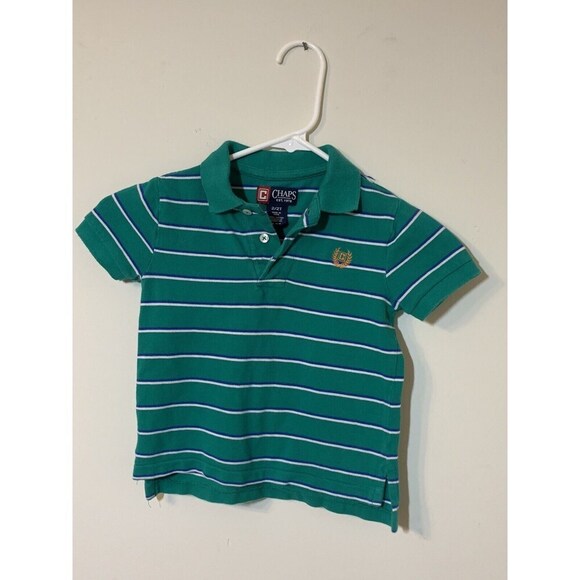Boys CHAPS Brown Blue & White Striped 2/2T Polo Shirt, - Picture 2 of 5